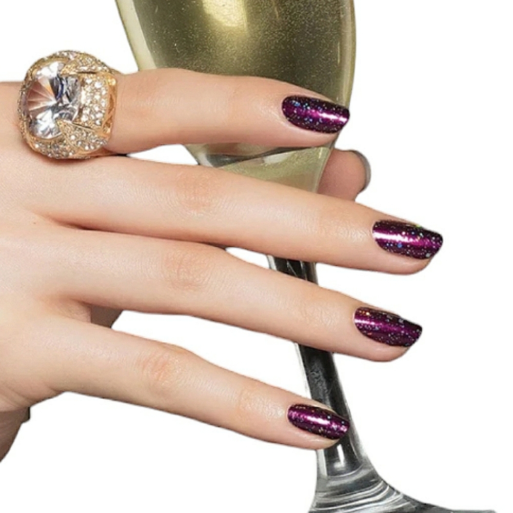 Color Street Bordeaux Glitz Retired Color 100% Real Nail Polish Strips NWT
